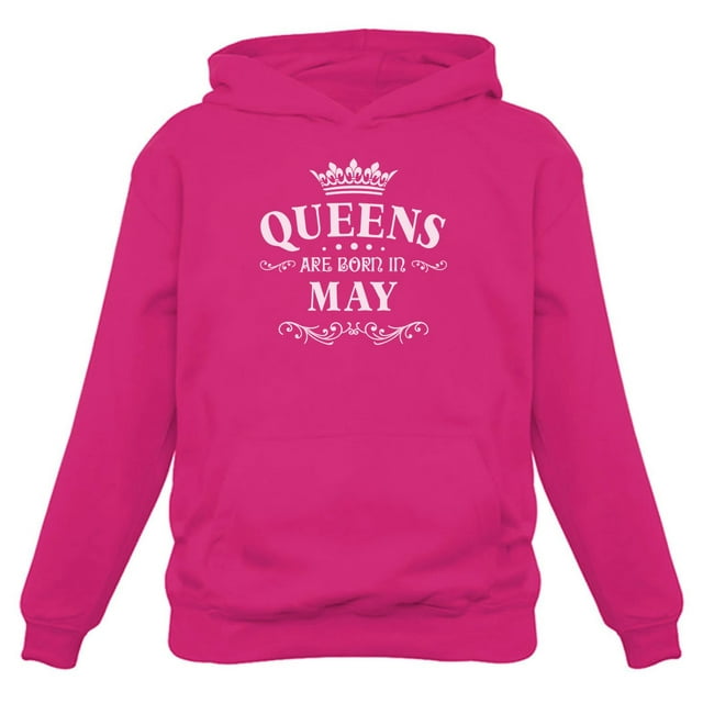 Tstars Womens Birthday Gift for Women Queens Are Born in May Birthday Party B Day Women Hoodie