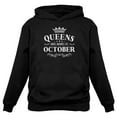 thumbnail image 1 of Tstars Womens Birthday Gift for Women Queens Are Born in October Birthday Party B Day Women Hoodie, 1 of 4