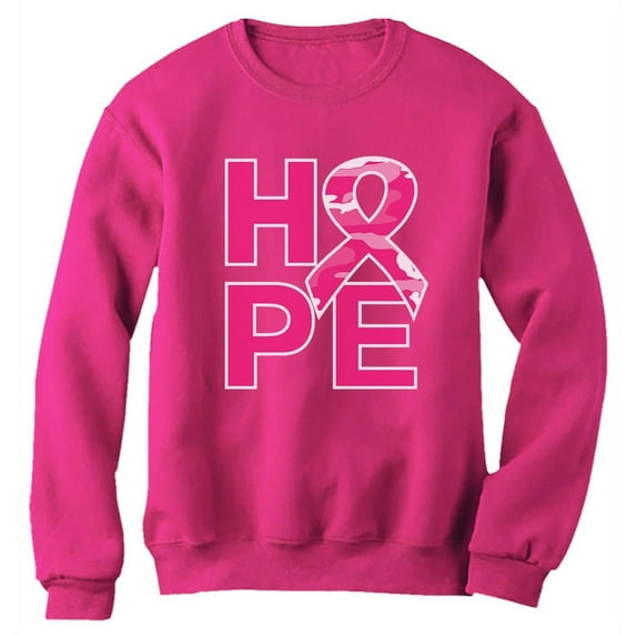 Tstars Womens Breast Cancer Awareness Shirts Hope Camo Pink Ribbon Pullover Pink Ribbon Cancer Support Ribbon Apparel Women Sweatshirt