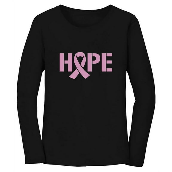 Tstars Womens Breast Cancer Awareness Shirts Hope Pink Ribbon Cancer Support Ribbon Apparel for Women Long Sleeve Graphic T Shirt