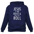 thumbnail image 1 of Tstars Womens Christian Shirts Christian Clothes Jesus is my Rock and Thats How I Roll Christian Clothes for Ladies Following Jesus Faith Shirts Christian Outfits Jesus Clothing Women Hoodie, 1 of 4