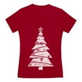 thumbnail image 1 of Tstars Women's Distressed Christmas Tree Xmas Party Holiday T-Shirt, 1 of 5