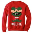 thumbnail image 1 of Tstars Womens Christmas Shirts Gift Elf Suit Elfie Christmas Funny Humor Family Holiday Shirts Xmas Party Christmas Gifts for Her Women Sweatshirt, 1 of 5