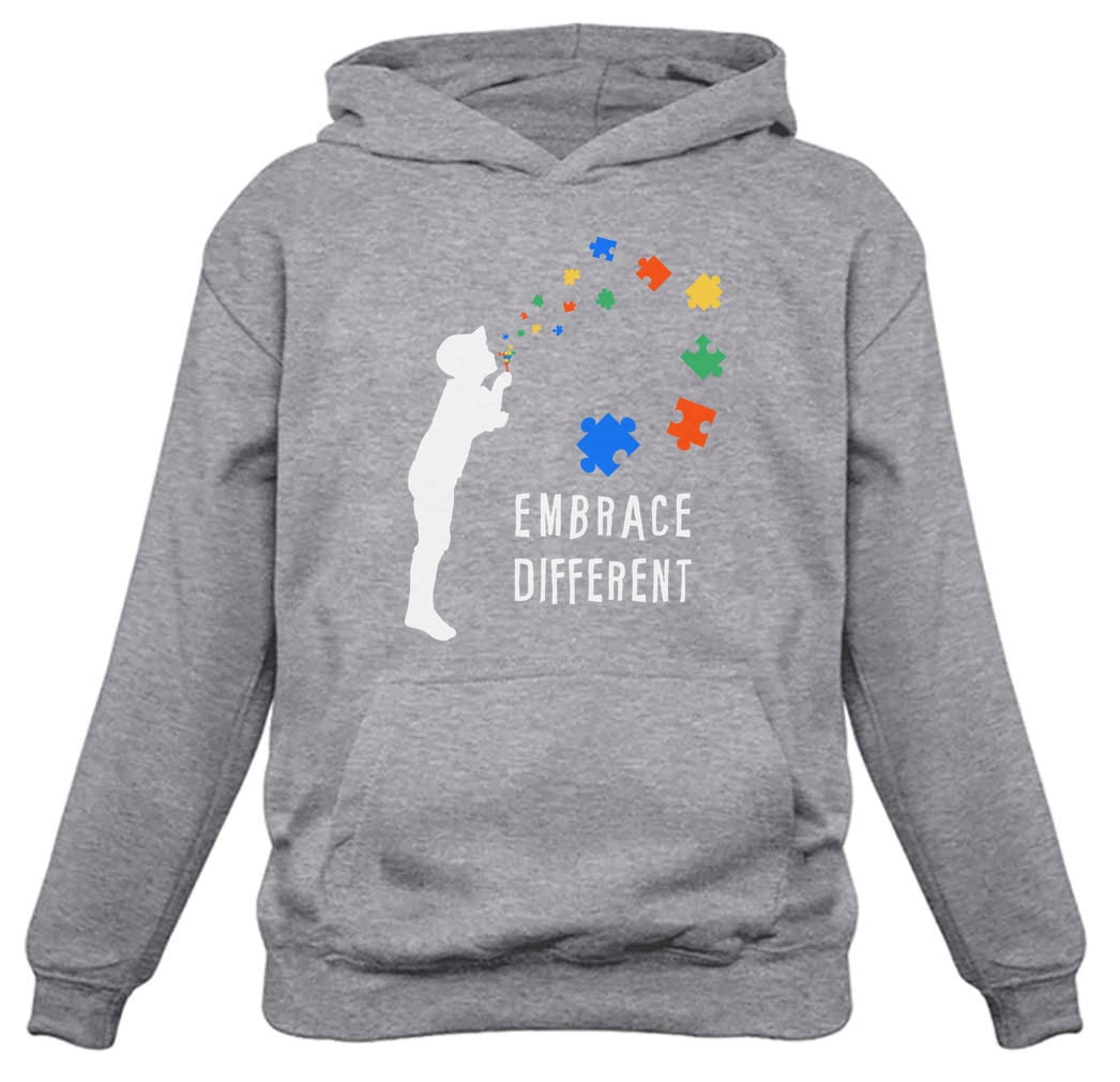 Tstars Womens Embrace Different Autism Awareness Autistic Spectrum Awareness Acceptance Autistic Support Shirts for Womens Hoodie