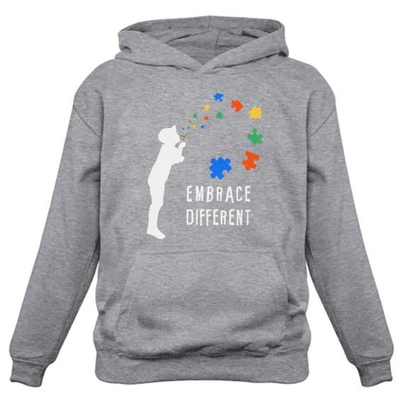 Tstars Womens Embrace Different Autism Awareness Autistic Spectrum Awareness Acceptance Autistic Support Shirts for Womens Hoodie
