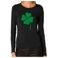 thumbnail image 1 of Tstars Womens Four Leaf Clover Heart Saint Patricks Day Irish Shamrock Women St Patricks Day Shirts Gift for Her Irish Shirt Pride Proud Irish Long Sleeve T Shirt, 1 of 6