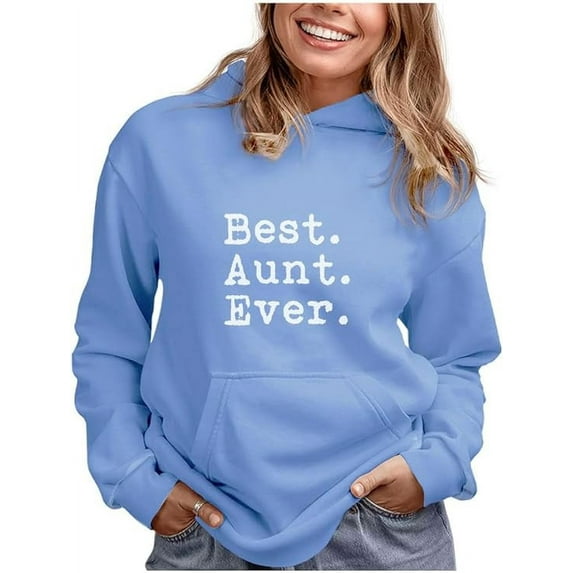 Tstars Womens Gift for Aunt Best Aunt Ever Sweatshirt Gift for Auntie from Nephew or Niece Christmas Birthday Gift Ideas for Women Hoodie