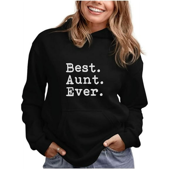 Tstars Womens Gift for Aunt Best Aunt Ever Sweatshirt Gift for Auntie from Nephew or Niece Christmas Birthday Gift Ideas for Women Hoodie