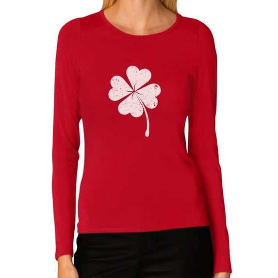 Tstars Womens Gifts for Irish St Patricks Day Lucky Charm Clover St Patricks Day Beautiful Shirts Gift for Her Irish Shirt Pride Proud Irish Women Long Sleeve Graphic T Shirt