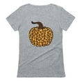 thumbnail image 1 of Tstars Womens Leopard Halloween Pumpkin Gifts for Her Graphic T Shirt Gray S, 1 of 7