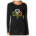 thumbnail image 1 of Tstars Womens Shamrock Ireland Clover Hearts for St Patricks Day Gift St Patricks Day Beautiful Shirts Gift for Her Irish Shirt Pride Proud Irish Women Long Sleeve T Shirt, 1 of 6