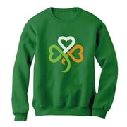 Tstars Womens Shamrock Ireland Clover Hearts for St Patricks Day Women St Patricks Day Shirts Gift for Her Irish Shirt Pride Proud Irish Sweatshirt