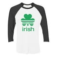 thumbnail image 1 of Tstars Womens St Patricks Day Shamrock Clover Irish Birthday Gift St Patricks Day Shirts Gift for Her Irish Shirt Pride Proud Irish 3-4 Women Sleeve Baseball Jersey Shirt, 1 of 5