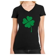 Tstars Womens St Patricks Day Shirt Green Heart Clover Irish Shamrock Women's Fitted V Neck St Patricks Day Shirts Gift for Her Irish Shirt Pride Proud Irish T Shirt
