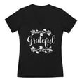 thumbnail image 1 of Tstars Womens Thanksgiving Shirt Holiday Grateful Shirt Fall Top Cute Thanksgiving Gift Shirts for Her Women V Neck Fitted T Shirt, 1 of 3