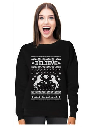 Believe unicorn outlet sweater walmart