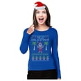 thumbnail image 1 of Tstars Womens Ugly Christmas Sweater Mele Kalikimaka Hawaiian Santa Christmas Gift Funny Humor Holiday Shirts Xmas Party Christmas Gifts for Her Women Long Sleeve Graphic T Shirt Ugly Xmas Sweater, 1 of 5