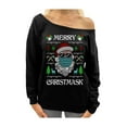 thumbnail image 1 of Tstars Womens Ugly Christmas Sweater Merry Christmask Quarantine Christmas Gift Funny Humor Holiday Shirts Xmas Party Christmas Gifts for Her Off Shoulder Sweatshirt Ugly Xmas Sweater, 1 of 5
