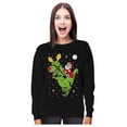 thumbnail image 1 of Tstars Womens Ugly Christmas Sweater T Rex Santa Ride Christmas Gift Funny Humor Holiday Shirts Xmas Party Christmas Gifts for Her Women Sweatshirt Ugly Xmas Sweater, 1 of 7