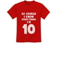 thumbnail image 1 of Tstars Youth Birthday T-Shirt - Fun 10th Birthday Graphic Tee - Unique 'I Know Everything I'm 10' Print - Ideal Birthday Gift for Boys and Girls - Durable, Comfortable, Cotton Shirt for Kids, 1 of 7