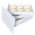 thumbnail image 1 of Tstorage 4 Packs Plastic Stackable Pizza Dough Proofing Box, Pizza Dough Tray with Lid, White, 1 of 7