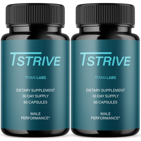 Tstrive Advanced Formula Natural Supplement Pills for Max Strength Vitamins Taken Daily 2 Month Supply 120 Capsules