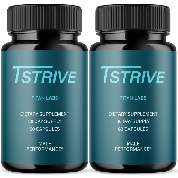 Tstrive Advanced Formula Natural Supplement Pills for Max Strength Vitamins Taken Daily 2 Month Supply 120 Capsules