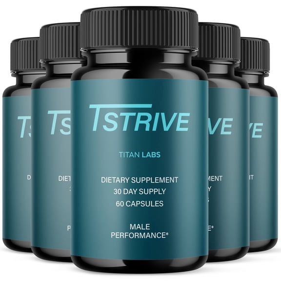 Tstrive Advanced Formula Natural Supplement Pills for Max Strength Vitamins Taken Daily 5 Month Supply 300 Capsules