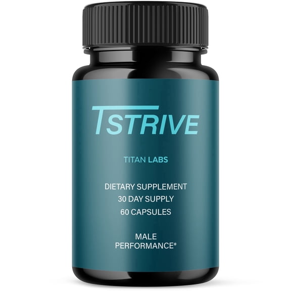 Tstrive Advanced Formula Natural Supplement Pills for Max Strength Vitamins Taken Daily 1 Month Supply 60 Capsules