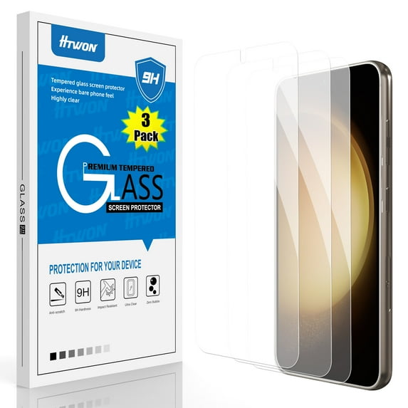 Tsuinz 3 Packs Screen Protector Tempered Glass for Samsung Galaxy S23 Plus, Clear