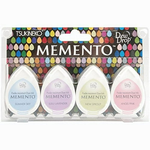 Tsukineko 4-Pack Assortment Memento Dew Drops Fade-Resistant Ink, Oh Baby