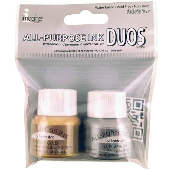 Tsukineko All Purpose Ink Duos-Vegas Gold/Platinum