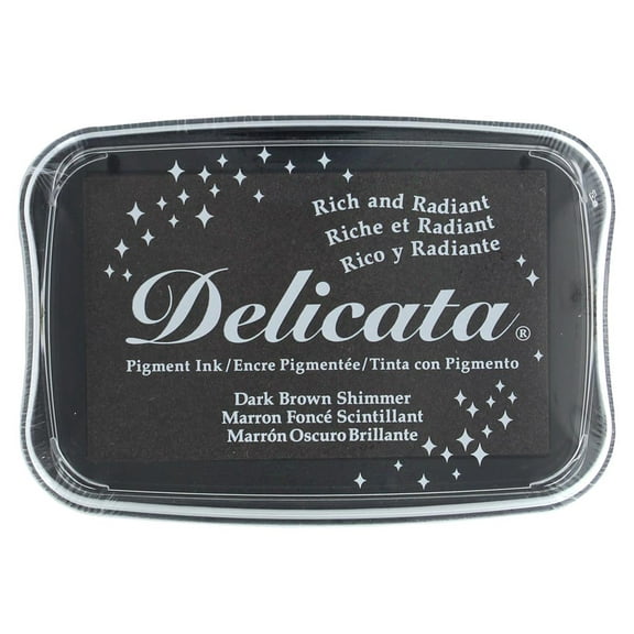 Tsukineko Delicata Pigment Ink Pad Dark Brwn Shmmr