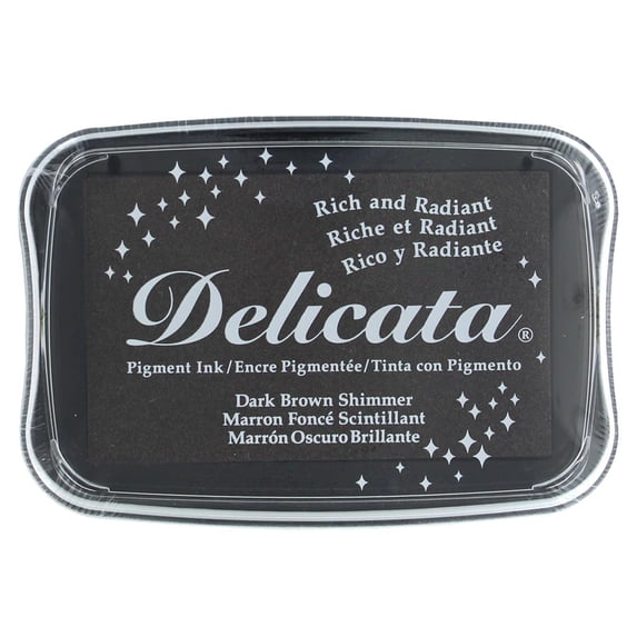 Tsukineko Delicata Pigment Ink Pad Dark Brwn Shmmr