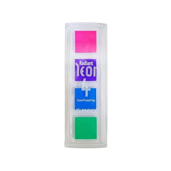 Tsukineko Radiant Neon Pigment Ink Pad Quad Cool