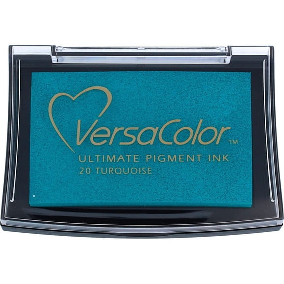 Tsukineko VC020 Versacolor Pigment Ink Pad-Turquoise, 4 x 4 cm