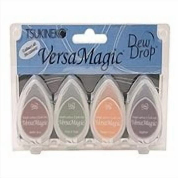 Tsukineko VersaMagic Dew Drop Inkpad of All Kinds, 4-Pack, Harvest