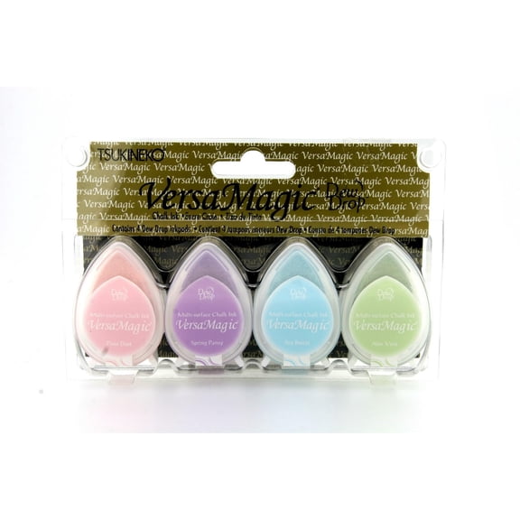 Tsukineko VersaMagic Dew Drop Inkpad of All Kinds, 4-Pack, Seashore
