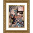 thumbnail image 1 of Tsukioka Yoshitoshi 11x14 Gold Ornate Wood Frame and Double Matted Museum Art Print Titled - Kiso Komawakamaru Yoshinaka Conquering the Tengu (1866), 1 of 4