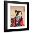 thumbnail image 1 of Tsukioka Yoshitoshi 17x24 Black Modern Framed Museum Art Print Titled - Wanting to Meet Someone; a Courtesan of the Kaei Period (1848-1853) (1888), 1 of 5