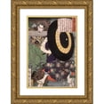 thumbnail image 1 of Tsukioka Yoshitoshi 18x24 Gold Ornate Framed and Double Matted Museum Art Print Titled - Nikki Bennosuke with Umbrella (1866), 1 of 4