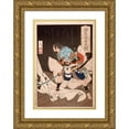 thumbnail image 1 of Tsukioka Yoshitoshi 18x24 Gold Ornate Framed and Double Matted Museum Art Print Titled - Soga No Goro Tokimune Held Back by Gosho No Goromaru (1886), 1 of 4