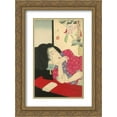 thumbnail image 1 of Tsukioka Yoshitoshi 2x Matted 20x24 Gold Ornate Framed Art Print 'Looking sleepy - The appearance of a courtesan of the Meiji era', 1 of 2