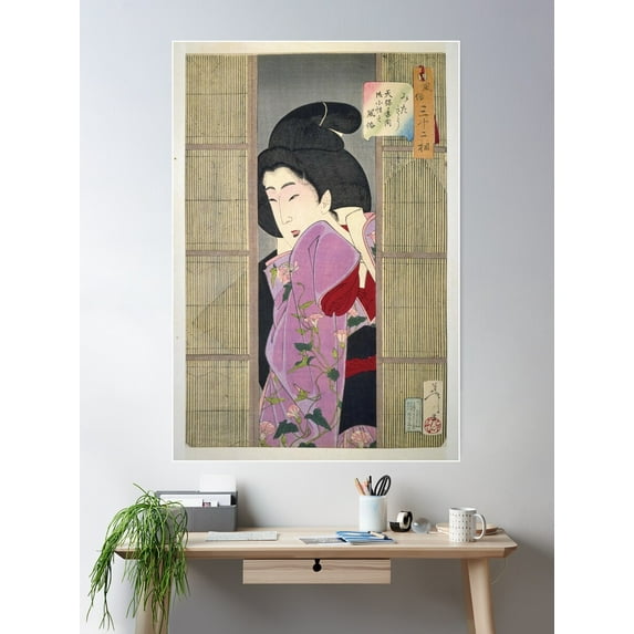 Tsukioka Yoshitoshi - Thirty-Two Aspects Of Women: Eager To See Poster Wall Art, Modern Wall Decor For Living Room Bedroom, 8x12 UNFRAMED