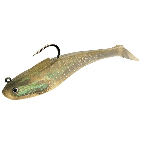 Tsunami Rigged Shad, 4" Olive Back/Clear, 6 Pack