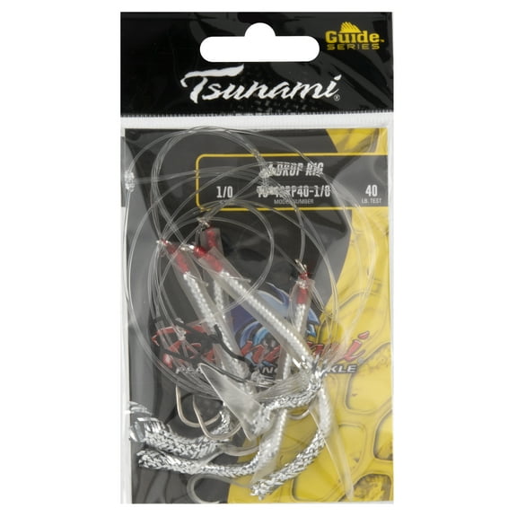 Tsunami Drop Rig Gold or Silver Fishing Lures for Saltwater Fishing, 4 Count