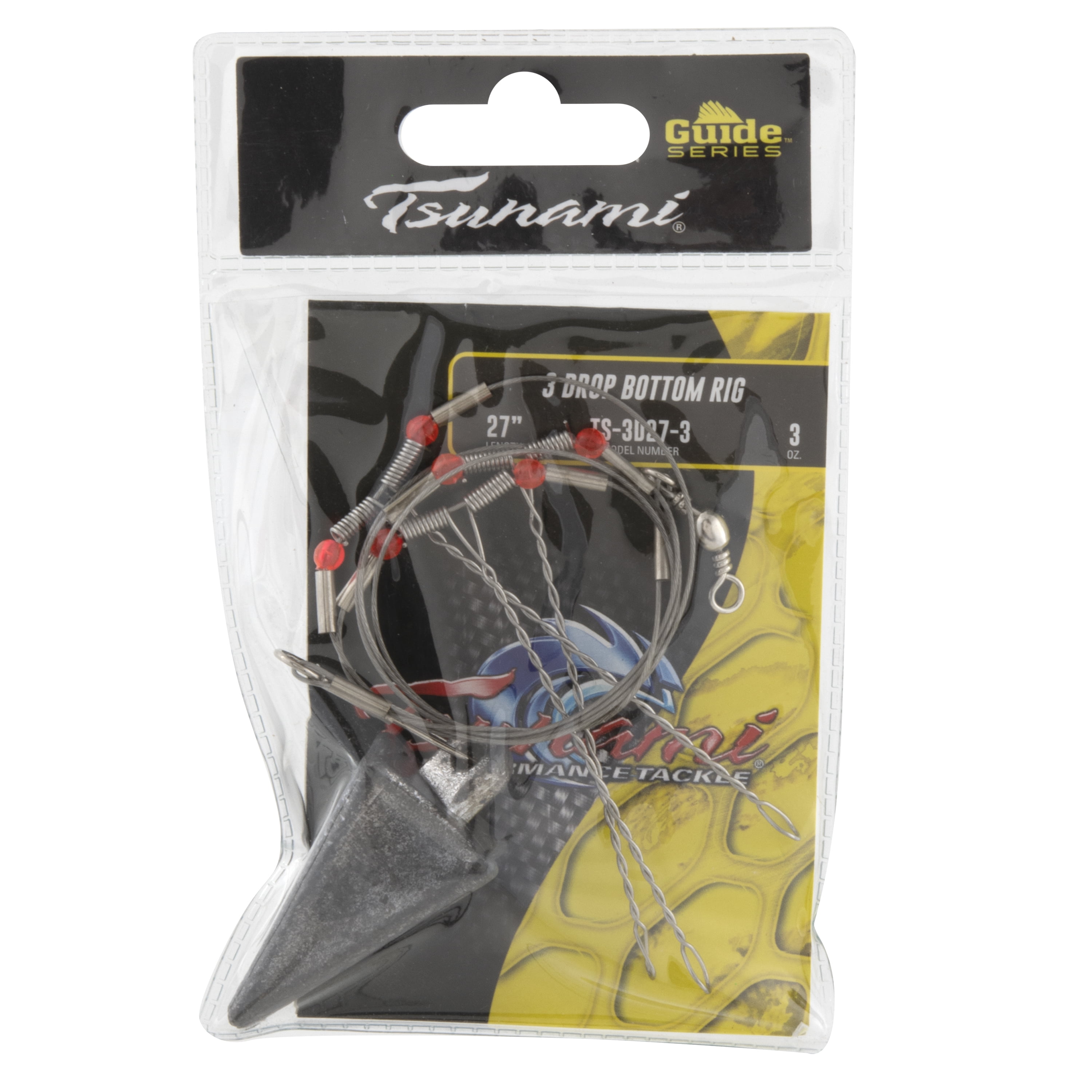 Tsunami Drop Bottom Rig 27 in. Wire – 3‑Drop Fishing Rig for Snapper, Grouper and Kingfish