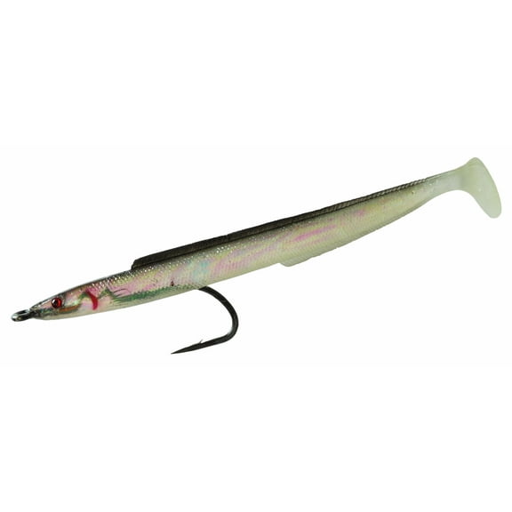Tsunami HRSE6-2-3 Rigged Holographic Replica Sand Eel, 6", 2pk, Black Back