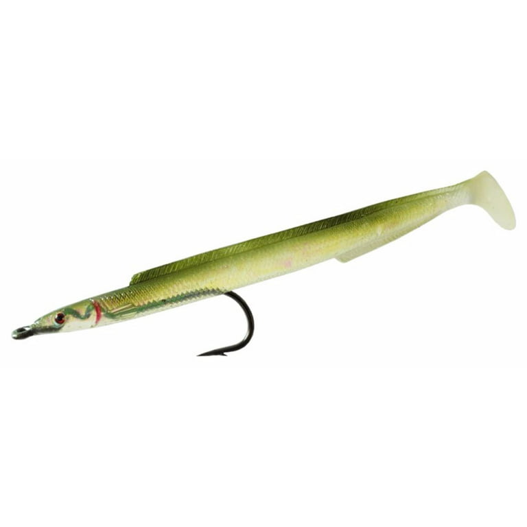 Tsunami HRSE6-2-6 Rigged Holographic Replica Sand Eel, 6, 2pk, Olive Back