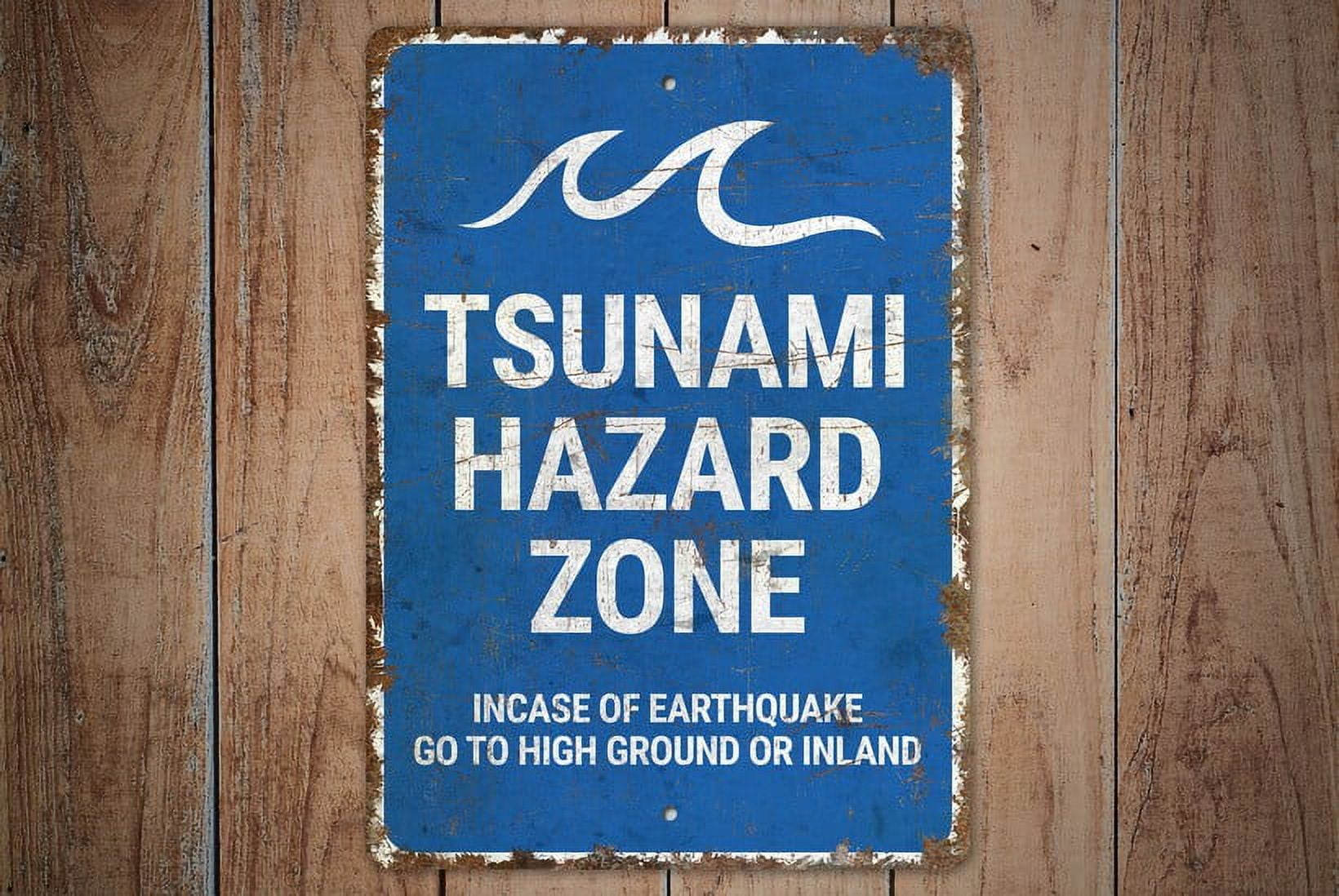 Tsunami Hazard Zone Hazard Zone Sign Hazard Zone Decor Tsunami Zone ...